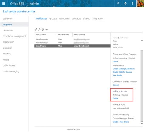 Enable Office 365 Exchange Online Arc.